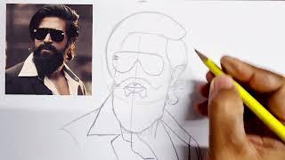 KGF 2 Yash Drawing step by step // KGF 3