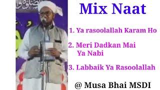 Mix Naat - Ya Rasoolallah | Meri Dadkan Mai | Labbaik | Naat By Musa Bhai