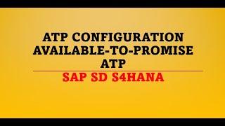 ATP SAP SD | available to promise sap sd| availability check sap sd | sap sd implementation training