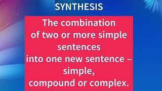 Synthesis of Sentences: Combining two or more Simple Sentences to a Simple Sentence. #englishgrammar