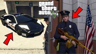 چگونه در جی تی ای وی عضو پلیس شویم | GTA 5 (لامبورگینی پلیس ،گرفتن تمام تفنگ ها و...)