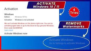 Activate Windows 10/11 • Remove Watermark • Activate Windows • Remove Watermark in Laptop / PC