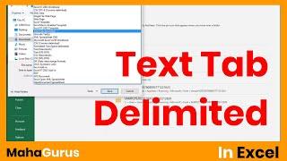 How to Change Files Into Text Tab Delimited in Excel- Text Tab Delimited in Excel Tutorial