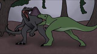 Jurassic Park 3 Spinosaurus vs Rex (animated)