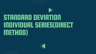 Standard Deviation(Individual series-Direct method) in Malayalam