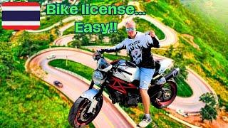 Thailand Motorcycle license for $3 on a Tourist Visa. Riding Motorbike legally in Thailand