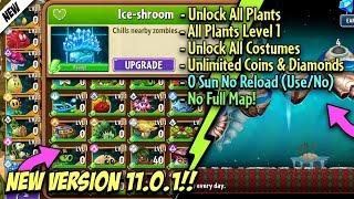 Plants VS Zombies 2 11.0.1 Unlock All Plants Level 1 ( No Full Map 0 Sun Unlimited Diamond ) | PvZ2