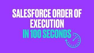 Salesforce Order of Execution in 100 seconds