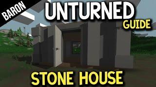 Unturned Stone House Tutorial - Advanced Building - How to Make a House!