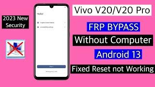 Vivo V20/V20 Pro Frp Bypass/Unlock Google Account lock |Vivo frp bypass without pc reset not working