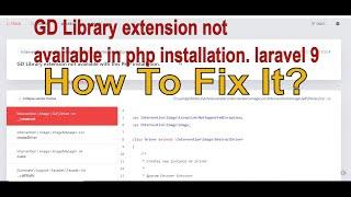 GD Library extension not available  in PHP Solution | how to fix GD Library extension not available