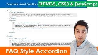 Build an Accordion Menu - No Frameworks or Dependencies | Accordion Menu Tabs | HTML5, CSS3 & JS