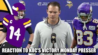 Reaction to Minnesota Vikings Head Coach Kevin O'Connell's Victory Monday Presser