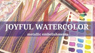 GLITZ up your WATERCOLOR ABSTRACT using MIXED MEDIA