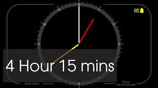 4 Hour 15 Minutes - Analog Clock Timer & Alarm - 1080p - Countdown