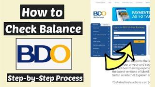 BDO Bank check balance | How to Check your BDO Account Balance Online