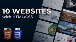 Learn HTML+CSS by building 10 websites! Part 1/2