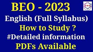 BEO |English Full Syllabus |How To Study |Information