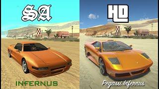 GTA San Andreas - HD Universe GTA Vehicles [Sports Cars & Sedans] Comparison