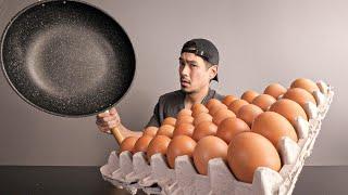 Cooking 30 Eggs in a Giant Pan