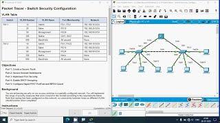 11.6.1 Packet Tracer - Switch Security Configuration