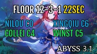 Floor 12-3-1 12 sec | Nilou C0 - Genshin Impact Abyss 3.1