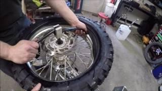 portable tire changer for motorcycles ( WR250r with new Dunlop D606 )