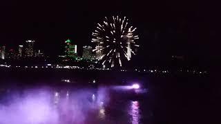 Fireworks Niagara falls at night