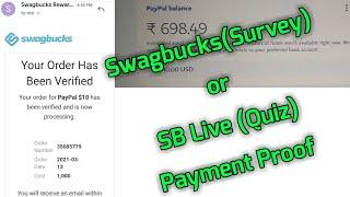 Swagbucks Payment Proof | SB Live Payment Proof | India #shorts