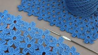 ЦВЕТОЧНЫЙ УЗОР без отрыва нити!!!  ВЯЗАНИЕ КРЮЧКОМ :) SUPER EASY Beautiful Flower Pattern Crochet