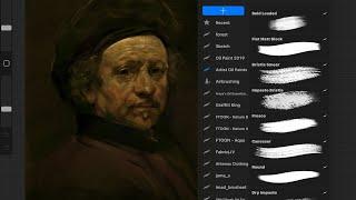 Master copy of Rembrandts self portrait in digital painting on Procreate | Time lapse | IPad Air M2