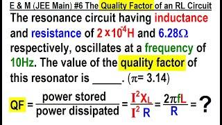 JEE Main Physics E & M #6 The Quality Factor of an RL Circuit