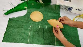 ब्लाऊज़ पर कप्स (Pads) लगाने का सही और आसान तरीका, How to stitch padded blouse or kurta, #withme