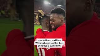 Inaki Williams and Nico Williams’ emotional hug after their penalties #trending#foryou#fypviral#fypシ
