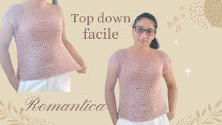 TUTORIAL MAGLIA "ROMANTICA"...TOP DOWN UNCINETTO FACILE