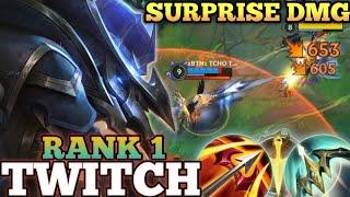 TWITCH SURPRISE ULT EXECUTION! OVERPOWER BUILD - TOP 1 GLOBAL TWITCH BY zBTNz TCHO TW Lo - WILD RIFT