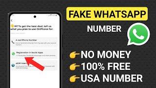 Whatsapp Number With USA Account | 100% Free 2024 | No Money | Fake Whatsapp