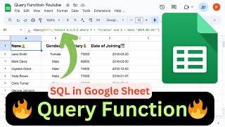 Query Function in Google Sheets #googlesheets #sql #queryfunction