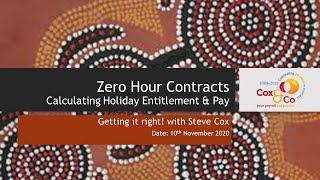 Holiday Calculations - Zero Hour Contracted Staff @ Nov 2020