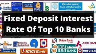 Fixed Deposit Interest Rate of Top 10 Indian Banks 2020 | FD Interest Rate April 2020 | FD Scheme 