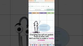 Using one cell to update all the dates on a weekly schedule #googlesheets#googlesheetstips #tutorial