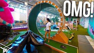 THE CRAZIEST MINI GOLF COURSE IN THE WORLD! - DOUBLE HOLE IN ONE AND INSANE HOLES!