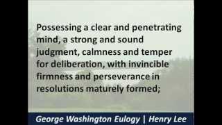 President George Washington's Funeral Oration by General Henry Lee - 1799 - Hear the Text