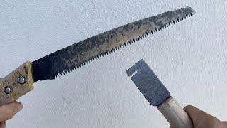 Ingenious Way To Sharpen Hand Saw As Sharp As A Razor !