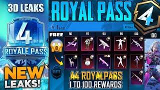A4 Royal Pass 1 To 100 RP 3D Leaks | Free Vehicles Skins | Upgraded DBS Skin | 3 Mythics | PUBGM