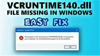 VCRUNTIME140.dll Missing  - 100% Fixed in 3 Minutes