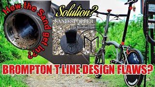 Brompton T Line Design Flaws-Sand & water get into the botton bracket. Sand Stopper by Makericks3D.