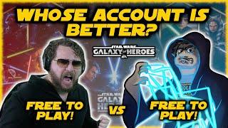 Whose Free To Play Account is Better?  AhnaldT101 or Me?  Comparing F2P Rosters in Galaxy of Heroes!