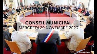 Conseil municipal du 29 novembre 2023