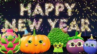 Dancing Fruits Celebrating the New Year Count Down from 10 to1Sensory for Kids with Happy Music